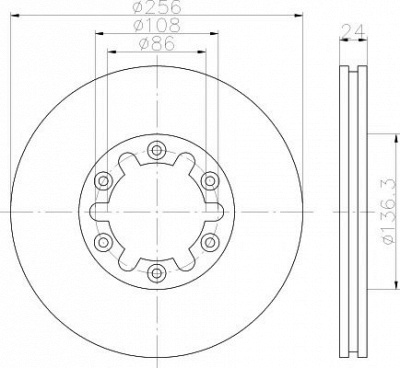HELLA PAGID 8dd355111731 -  Тормозной диск